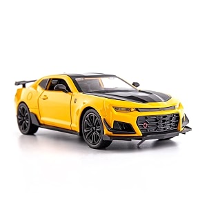 play car 1 24 cb model car sports car exclusive alloy metal pull back die-cast car diecast metal pullback toy car with openable doors amp light music toys for kids - yellow