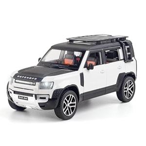 play car 1 24 diecast model car pullback vehicle toy collection for land rover new defender kids gift with sound and light white