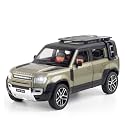 Play Car 1 24 Diecast Model Car Pullback Vehicle Toy Collection for Land Rover New Defender, Kids Gift, with Sound and Light, Olive