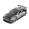 Play Car 1 24 GTR Sports Car Model Car Sports Car Exclusive Alloy Metal Pull Back Die-Cast Car Diecast Metal Pullback Toy Car with Openable Doors &amp; Light Music Toys for Kids - Black