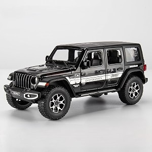 play car 1 24 jeeps wrangler rubicon model car sports car exclusive alloy metal pull back die-cast car diecast metal pullback toy car with openable doors amp light music toys for kids - black