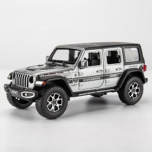 play car 1 24 jeeps wrangler rubicon model car sports car exclusive alloy metal pull back die-cast car diecast metal pullback toy car with openable doors amp light music toys for kids - gray