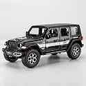 Play Car 1 24 Jeeps Wrangler Rubicon Model Car Sports Car Exclusive Alloy Metal Pull Back Die-Cast Car Diecast Metal Pullback Toy Car with Openable Doors &amp; Light Music Toys for Kids - Black