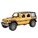 Play Car 1 24 Jeeps Wrangler Rubicon Model Car Alloy Metal Pull Back Die-Cast Car Diecast Metal Pullback Toy Car with Openable Doors &amp; Light Music Toys for Kids - Yellow