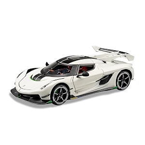 play car 1 24 koenigsegg one model car sports car exclusive alloy metal pull back die-cast car diecast metal pullback toy car with openable doors amp light music toys for kids - white
