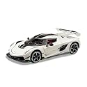 Play Car 1 24 Koenigsegg One Model Car Sports Car Exclusive Alloy Metal Pull Back Die-Cast Car Diecast Metal Pullback Toy Car with Openable Doors &amp; Light Music Toys for Kids - White