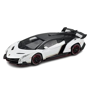play car 1 24 l venom model car sports alloy metal pull back car diecast metal pullback toy car with openable doors amp light music toys for kids - white