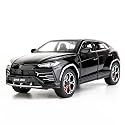 Play Car 1 24 L Urus Model Car Sports Car Exclusive Alloy Metal Pull Back Die-Cast Car Diecast Metal Pullback Toy Car with Openable Doors &amp; Light Music Toys for Kids - Black