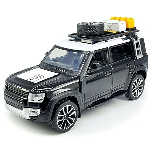 play car 1 24 land rover defender model car sports car alloy metal pull back car diecast metal pullback toy car with openable doors amp light music toys for kids - black