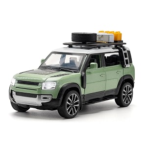 play car 1 24 land rover defender model car sports car alloy metal pull back die-cast car diecast metal pullback toy car with openable doors amp light music toys for kids - green