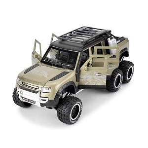 play car 1 24 land rover pickup 6  6 model car sports car alloy metal pull back car diecast metal pullback toy car with openable doors amp light music toys for kids - green