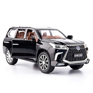 play car 1 24 lexus lx570 model car sports car exclusive alloy metal pull back die-cast car diecast metal pullback toy car with openable doors amp light music toys for kids - black