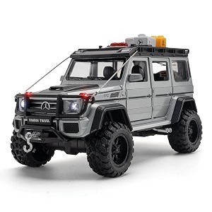 play car 1 24 m-benz g550 4  4 model car sports car exclusive alloy metal pull back die-cast car diecast metal pullback toy car with openable doors amp light music toys for kids - silver