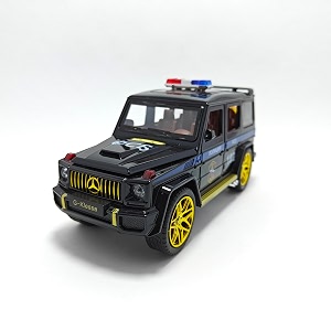 play car 1 24 m-benz g63 russian police car model car sports car alloy metal pull back car diecast metal pullback toy car with openable doors amp light music toys for kids - black