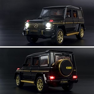 play car 1 24 m-benz g63 model car sports car exclusive alloy metal pull back die-cast car diecast metal pullback toy car with openable doors amp light music toys for kids - white