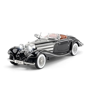 play car 1 24 m-benz 500k model car sports car exclusive alloy metal pull back die-cast car diecast metal pullback toy car with openable doors amp light music toys for kids - black