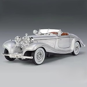play car 1 24 m-benz 500k model car sports car exclusive alloy metal pull back die-cast car diecast metal pullback toy car with openable doors amp light music toys for kids - silver