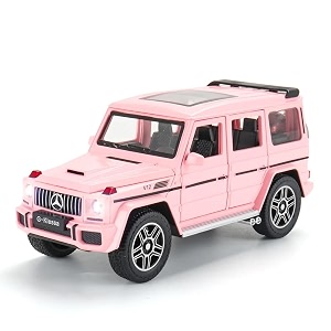 play car 1 24 m amg g63 g klessa toy car metal pull back diecast car with openable door and sound light gifts toys for kids pink 