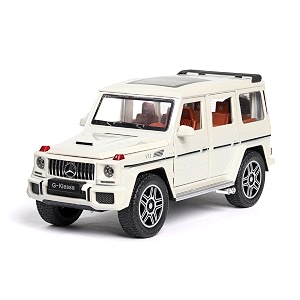 play car 1 24 m amg g63 g klessa toy car metal pull back diecast car with openable door and sound light gifts toys for kids white 