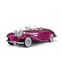 Play Car 1 24 M-Benz 500K Model Car Sports Car Exclusive Alloy Metal Pull Back Die-Cast Car Diecast Metal Pullback Toy Car with Openable Doors &amp; Light Music Toys for Kids - Pink