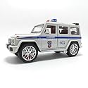 Play Car 1 24 M-Benz G63 Russian Police Car Model Car Sports Car Alloy Metal Pull Back Car Diecast Metal Pullback Toy Car with Openable Doors &amp; Light Music Toys for Kids - White