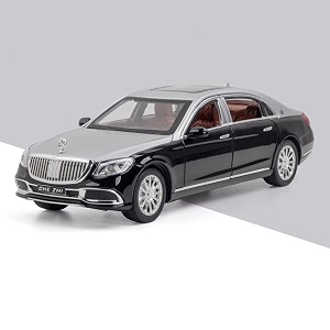 play car 1 24 maybach amg gls600 model car sports car alloy metal pull back car diecast metal pullback toy car with openable doors amp light music toys for kids - silver