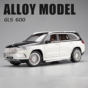 play car 1 24 maybach amg gls63 model car sports car exclusive alloy metal pull back die-cast car diecast metal pullback toy car with openable doors amp light music toys for kids - white