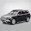 Play Car 1 24 Maybach Amg Gls63 Model Car Sports Car Exclusive Alloy Metal Pull Back Die-Cast Car Diecast Metal Pullback Toy Car with Openable Doors &amp; Light Music Toys for Kids - Silver