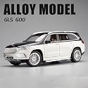 Play Car 1 24 Maybach Amg Gls63 Model Car Sports Car Exclusive Alloy Metal Pull Back Die-Cast Car Diecast Metal Pullback Toy Car with Openable Doors &amp; Light Music Toys for Kids - White