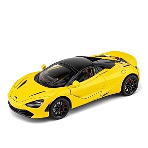 play car 1 24 mclaren 720s convertible model car alloy metal pull back die-cast car diecast metal pullback toy car with openable doors amp light music toys for kids - yellow