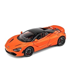play car 1 24 mclaren 720s convertible model car alloy metal pull back die-cast car diecast metal pullback toy car with openable doors amp light music toys for kids - orange