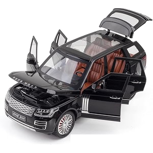 play car 1 24 range rover model car sports car alloy metal pull back car diecast metal pullback toy car with openable doors amp light music toys for kids - black