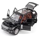 Play Car 1 24 Range Rover Model Car Sports Car Alloy Metal Pull Back Car Diecast Metal Pullback Toy Car with Openable Doors &amp; Light Music Toys for Kids - Black