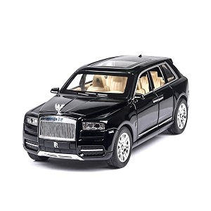 play car 1 24 rolls-royce cullinan model model car sports car alloy metal pull back car diecast metal pullback toy car with openable doors amp light music toys for kids - black