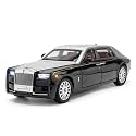 Play Car 1 24 Rolls-Royce Phantom Model Car Sports Car Alloy Metal Pull Back Car Diecast Metal Pullback Toy Car with Openable Doors &amp; Light Music Toys for Kids - Silver