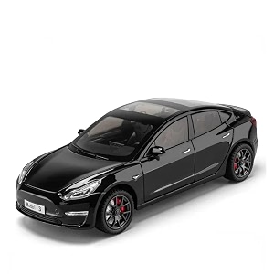 play car 1 24 tesla model 3 model car sports car alloy metal pull back die-cast car diecast metal pullback toy car with openable doors amp light music toys for kids - black