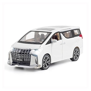 play car 1 24 toyota alphard model car sports car exclusive alloy metal pull back die-cast car diecast metal pullback toy car with openable doors amp light music toys for kids - white