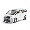 Play Car 1 24 Toyota Alphard Model Car Sports Car Exclusive Alloy Metal Pull Back Die-Cast Car Diecast Metal Pullback Toy Car with Openable Doors &amp; Light Music Toys for Kids - White
