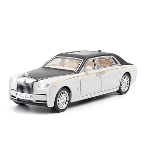 play car 1 32 alloy metal pull back die-cast car rolls royce phantom diecast metal pullback toy car with openable doors amp light music boys gifts toys for kids white