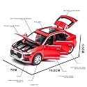 Play Car 1 32 Audi Q8 Model Car Sports Car Alloy Metal Pull Back Car Diecast Metal Pullback Toy Car with Openable Doors &amp; Light Music Toys for Kids - Black