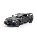 Play Car 1 32 B_C Model Car Sports Car Exclusive Alloy Metal Pull Back Die-Cast Car Diecast Metal Pullback Toy Car with Openable Doors &amp; Light Music Toys for Kids - Black