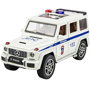 play car 1 32 scale g wagon police toy car for kids police car diecast metal car die cast toy car sound light pull back 132 bb police blk white