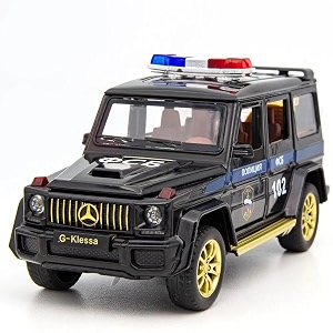play car 1 32 scale g wagon police toy car for kids police car diecast metal car die cast toy car sound light pull back 132 bb police blk black