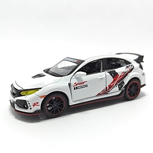 play car 1 32 toy car for honda civic type-r diecast toy vehicle metal pull back model car with light and sound for kids adults gift - white