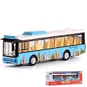 Play Car Bus Toy Diecast Metal Alloy London Long Toy Bus for Kids Light Music Open Door Collection Bus Toys for Boy Kids - Blue