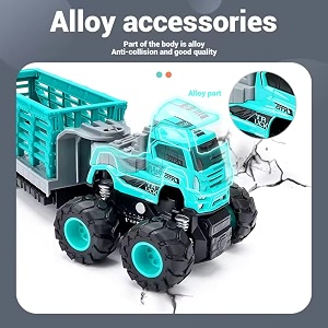 play car truck toys diecast alloy friction powered animals carrier truck toy - perfect for kids39 imaginative play and collectors - orange