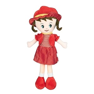 toytales winky doll soft plush toy for girls  super cuddly stuffed doll for kids amp toddlers  cute baby doll toy for playtime amp bedtime red 60cm