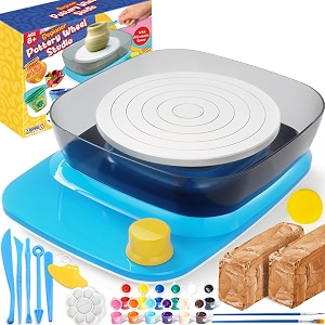 toyunited pottery wheel for kids complete pottery kit for beginners with air dry clay - sculpting clay tools amp arts supplies arts - crafts for girls ages 4-8 crafts kits for kids ages 8-12