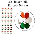 Tri Color Smiley Flower Paper 3D Frills for Independence Day | Republic Day Decoration Set of 4 Pieces