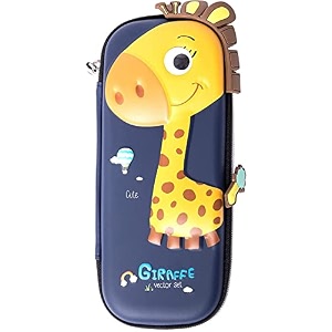 giraffe pencil box for girls and boys  cute eva pencil boxes for girls with multi- compartments  kids stationery box pen box organizer with zipper storagee cute giraffe pencil case